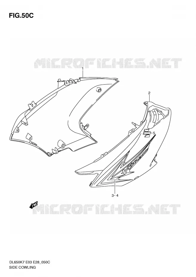 SIDE FAIRING (MODEL L0) Suzuki MOTO 650 V-STROM 2007  DL650AK7(E3/E28)