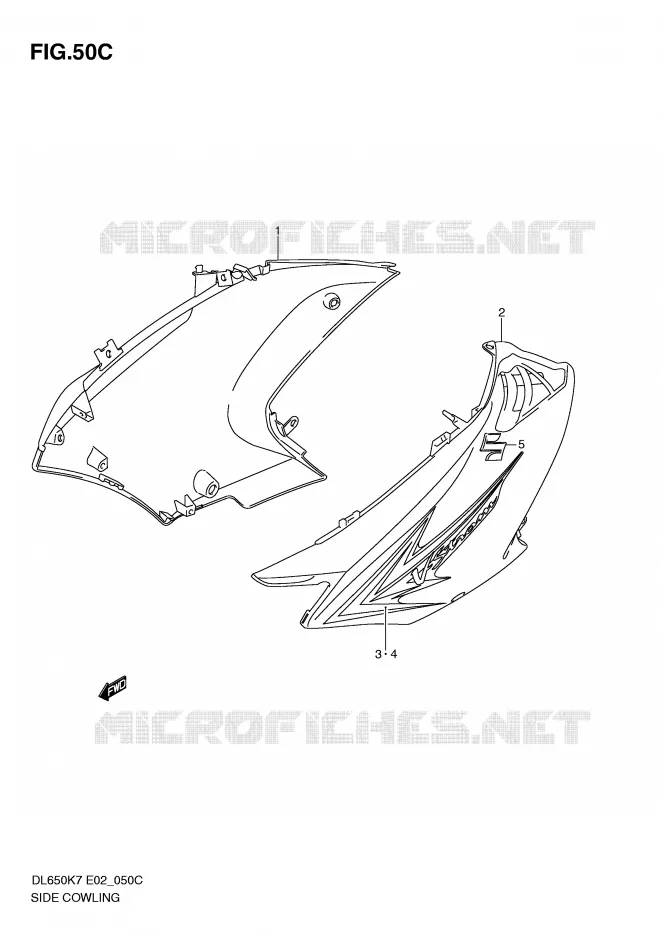 SIDE FAIRING (MODEL L0) Suzuki MOTO 650 V-STROM 2009  DL650AK9(E2)