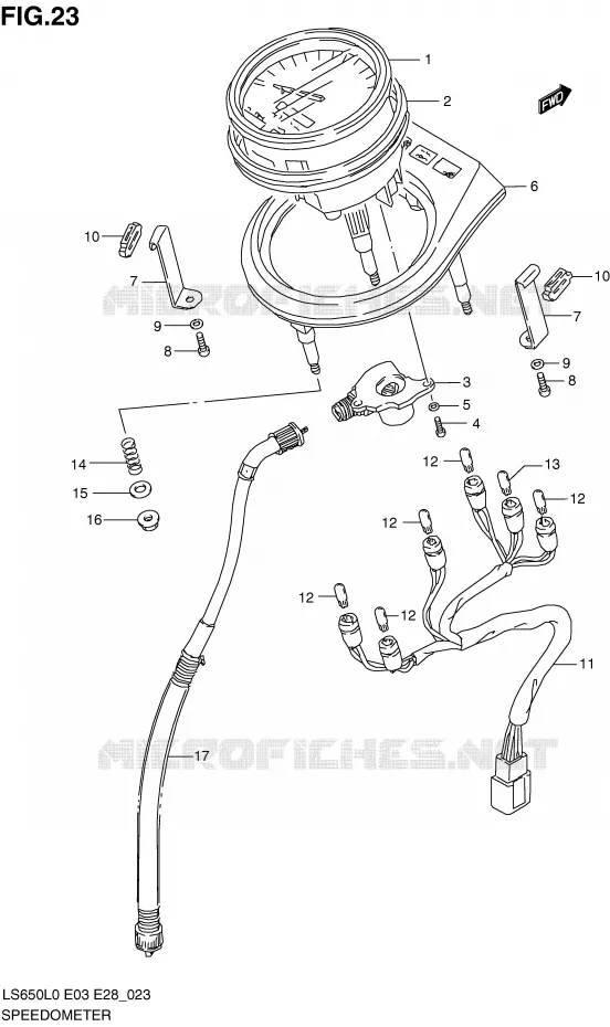 SPEEDOMETER (E28) Suzuki MOTO 650 BOULEVARD 2010  LS650L0(E3/E28)