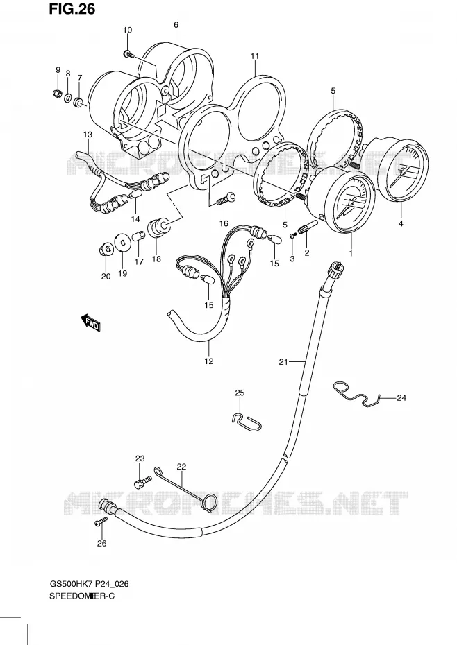 SPEEDOMETER (GS500FH) Suzuki MOTO 500 GS-F 2009  GS500FHK9(P24)