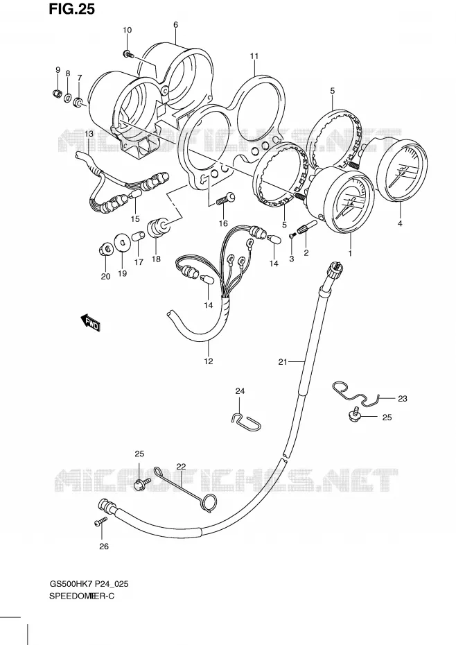 SPEEDOMETER (GS500H) Suzuki MOTO 500 GS-F 2010  GS500FHL0(P24)