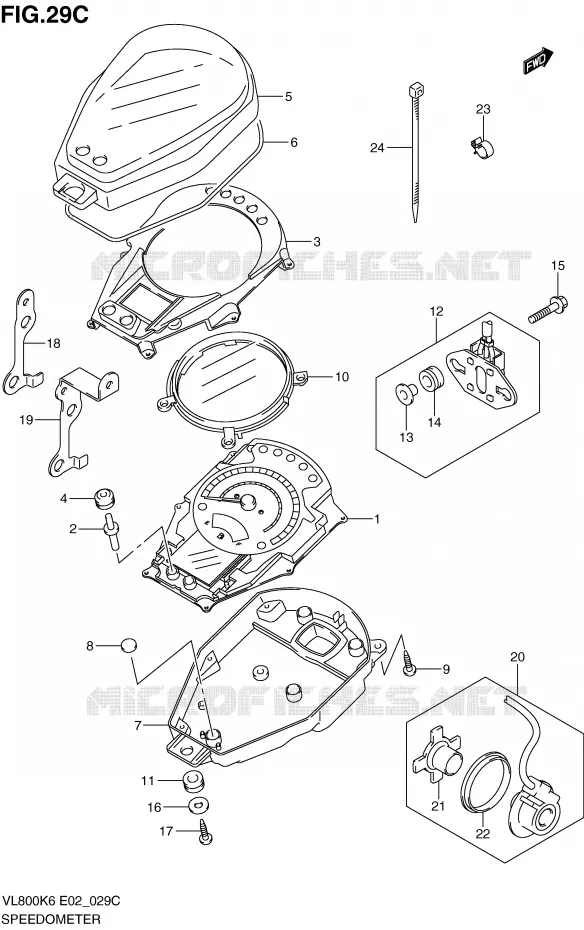 SPEEDOMETER (MODEL K9) Suzuki MOTO 800 VOLUSIA 2009  VL800CUEK9(E2)
