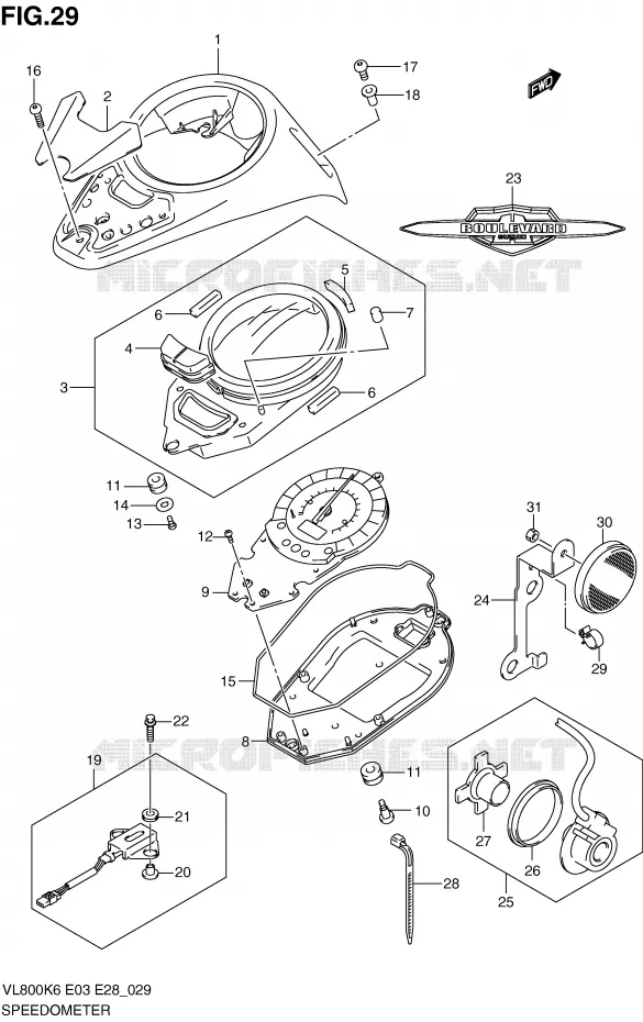 SPEEDOMETER (VL800K6/TK6/CK6) Suzuki MOTO 800 VOLUSIA 2007  VL800CK7(E3/E28)