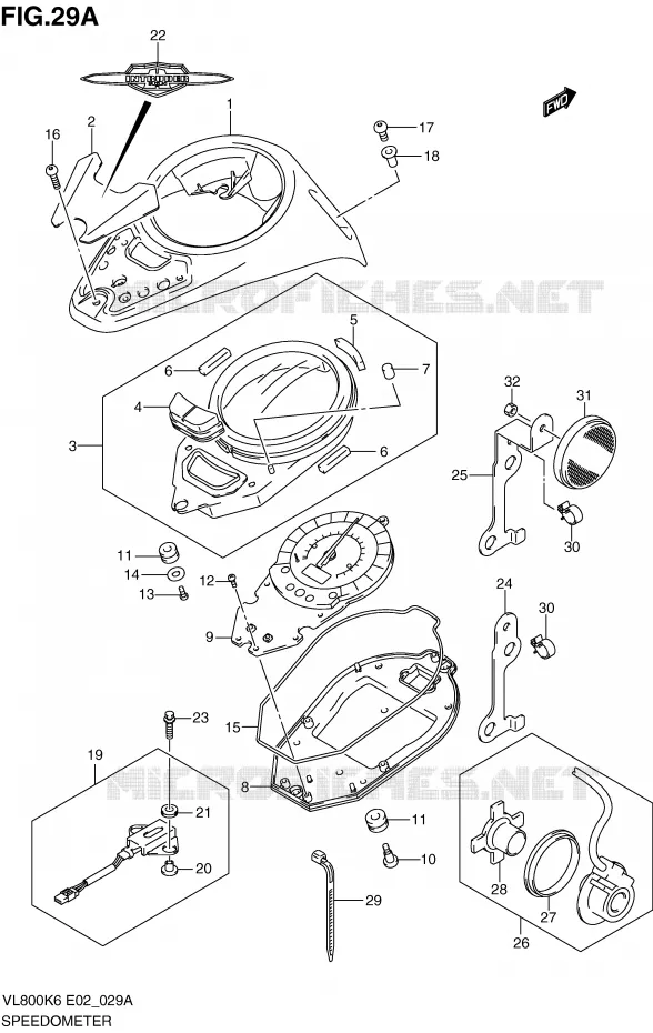 SPEEDOMETER (VL800K7/K8/UEK7/UEK8) Suzuki MOTO 800 VOLUSIA 2010  VL800CUEL0(E2)