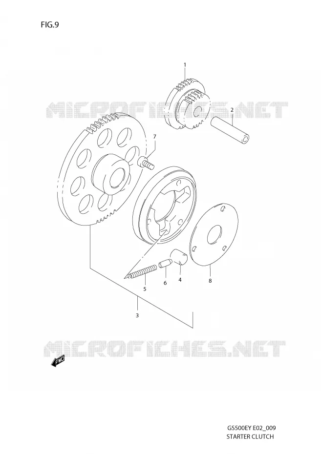 STARTER MOTOR CLUTCH Suzuki MOTO 500 GS-E 1999  GS500EX(E2)