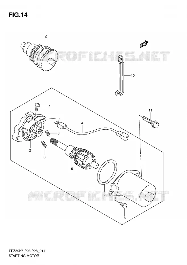 STARTER MOTOR (MODEL K6/K7/K8) Suzuki QUAD 50 QUADSPORT 2007  LT-Z50K7(P3/P28)