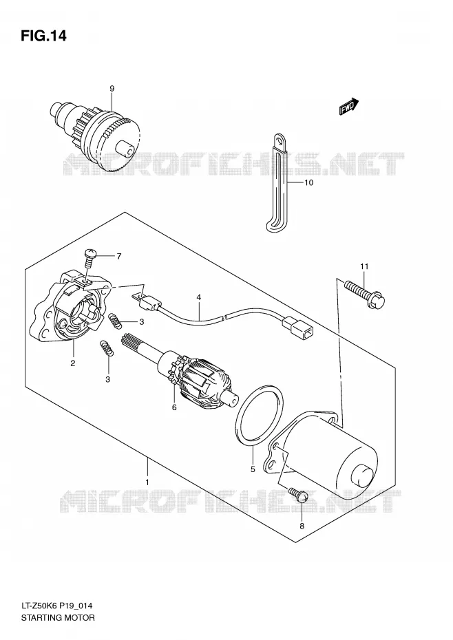 STARTER MOTOR (MODEL K6/K7/K8) Suzuki QUAD 50 QUADSPORT 2012  LT-Z50K9(P19)