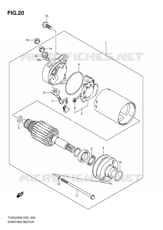 STARTER MOTOR Suzuki MOTO 250 TU 2009  TU250XK9(E3)