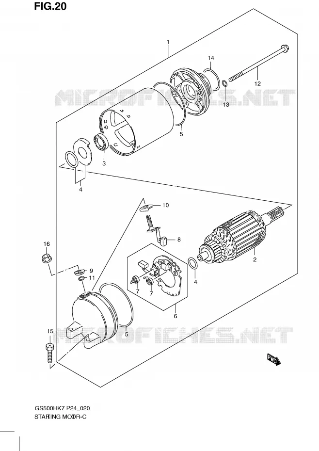 STARTER MOTOR Suzuki MOTO 500 GS-F 2007  GS500FHK7(P24)