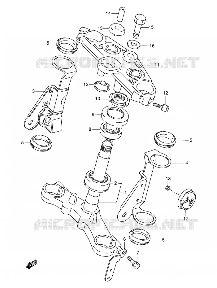 STEERING COLUMN Suzuki MOTO 500 GS-E 2000  GS500EUY(E2)
