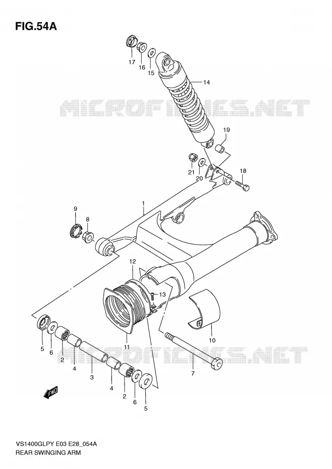 SWINGARM (MODEL K1/K2/K3) Suzuki MOTO 1400 INTRUDER 2000  VS1400GLPY(E3/E28)