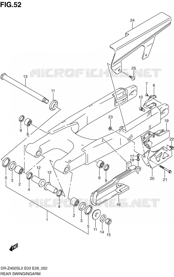 SWINGARM Suzuki MOTO 400 DR-Z 2010  DR-Z400SL0(E3/E28)