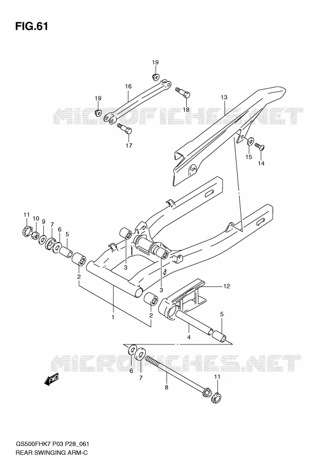 SWINGARM Suzuki MOTO 500 GS-E 2010  GS500HL0(P3)