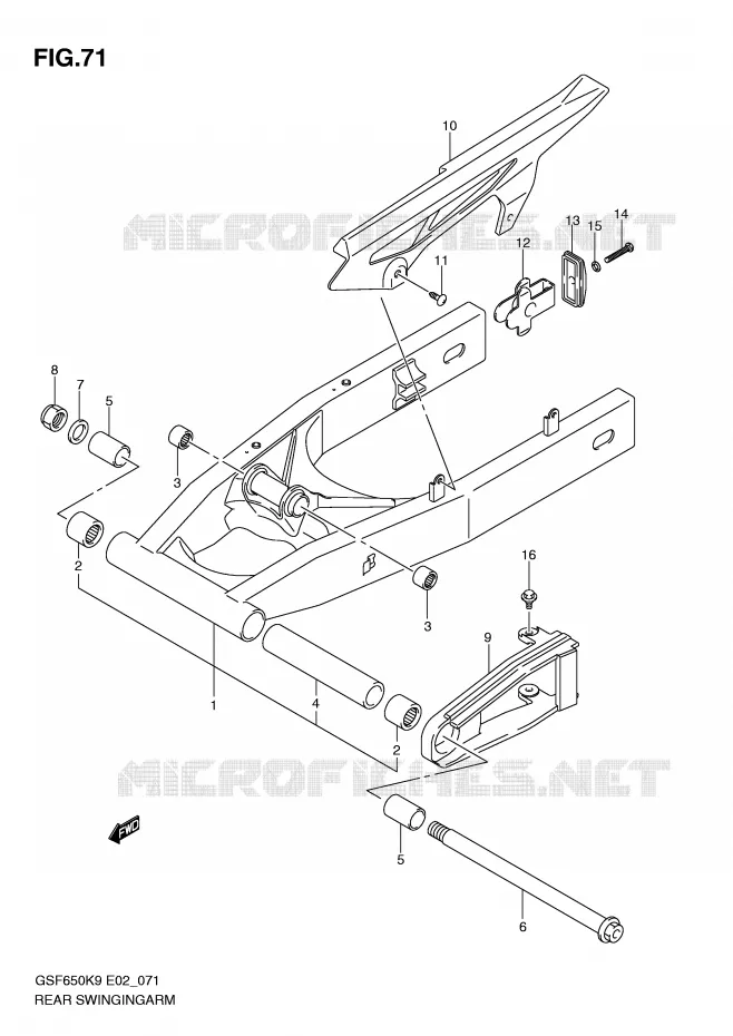 SWINGARM Suzuki MOTO 650 BANDIT 2009  GSF650SUAK9(E2)