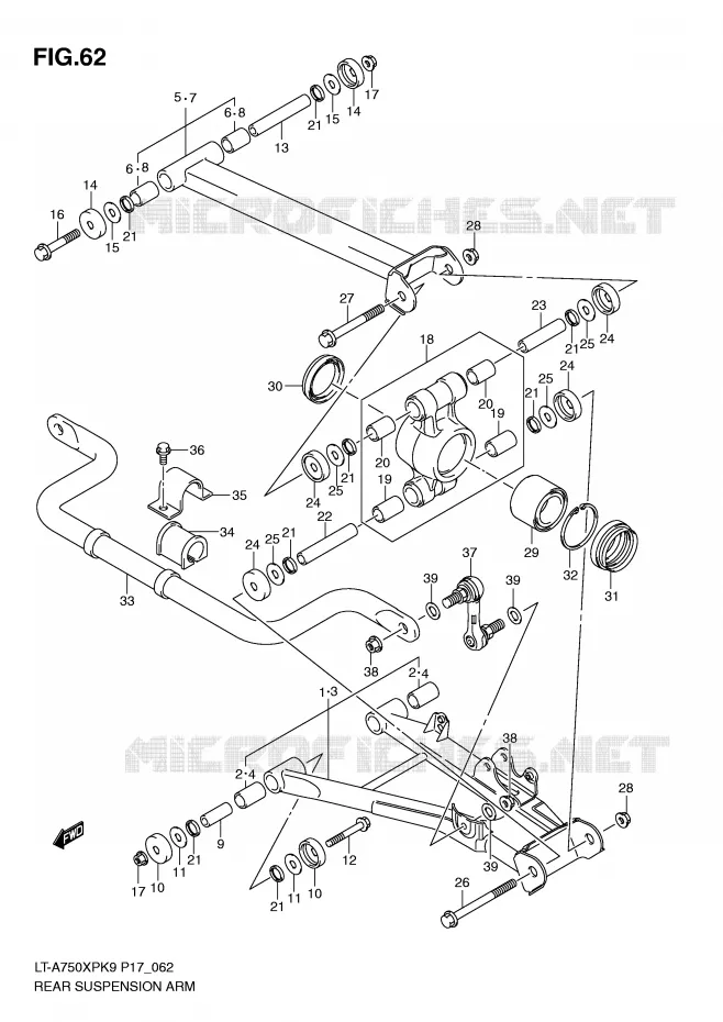 SWINGARM Suzuki QUAD 750 KINGQUAD 2010  LT-A750XPL0(P17)