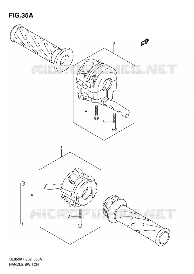 SWITCHES (MODEL K9 P37,MODEL L0) Suzuki MOTO 650 V-STROM 2008  DL650K8(E2)