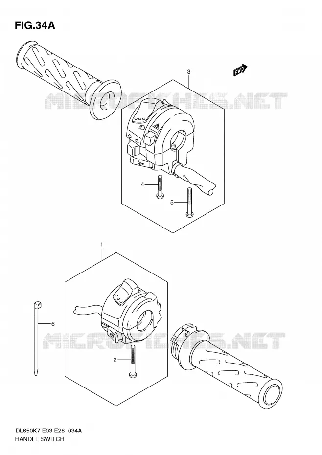 SWITCHES (MODEL L0) Suzuki MOTO 650 V-STROM 2010  DL650AL0(E3/E28)