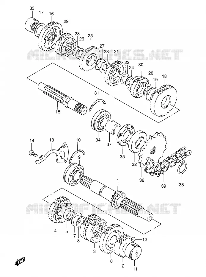 TRANSMISSION Suzuki MOTO 500 GS-E 2000  GS500EY(E2)