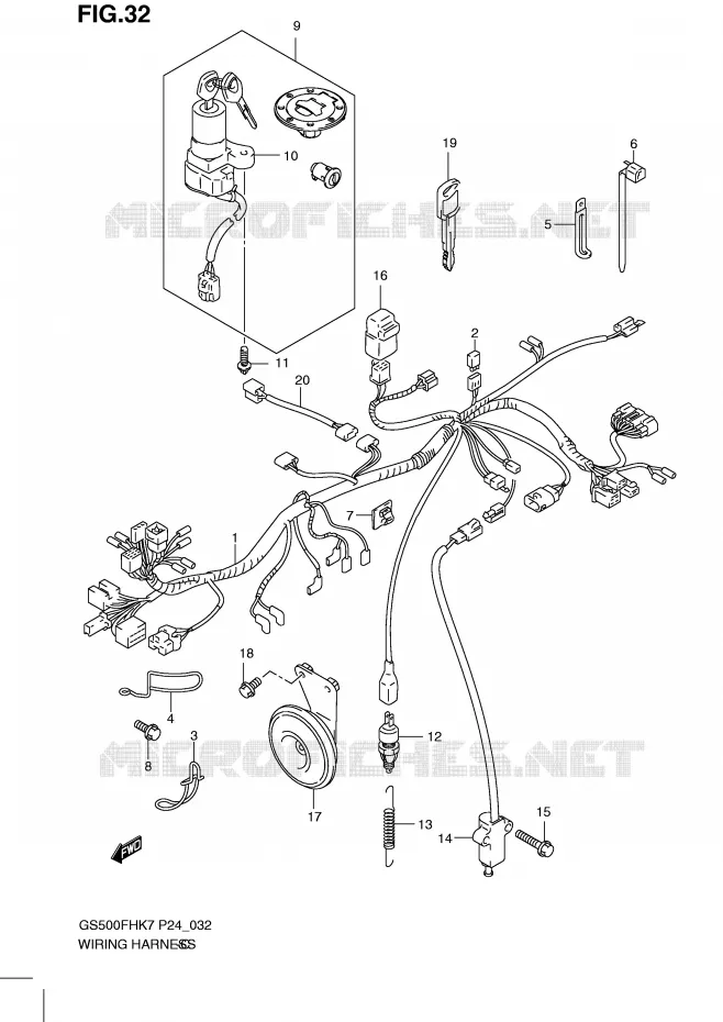 WIRING HARNESS (GS500H) Suzuki MOTO 500 GS-F 2009  GS500FHK9(P24)