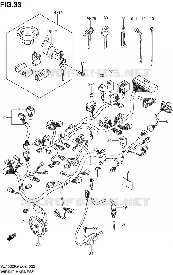WIRING HARNESS Suzuki MOTO 1500 BOULEVARD-M91 2010  VZ1500L0(E2)