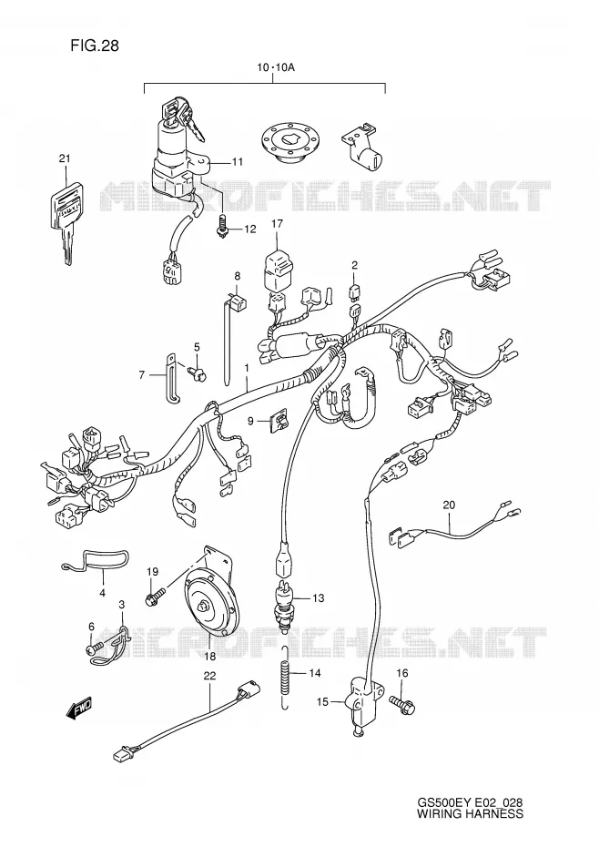 WIRING HARNESS Suzuki MOTO 500 GS-E 1998  GS500EW(E2)