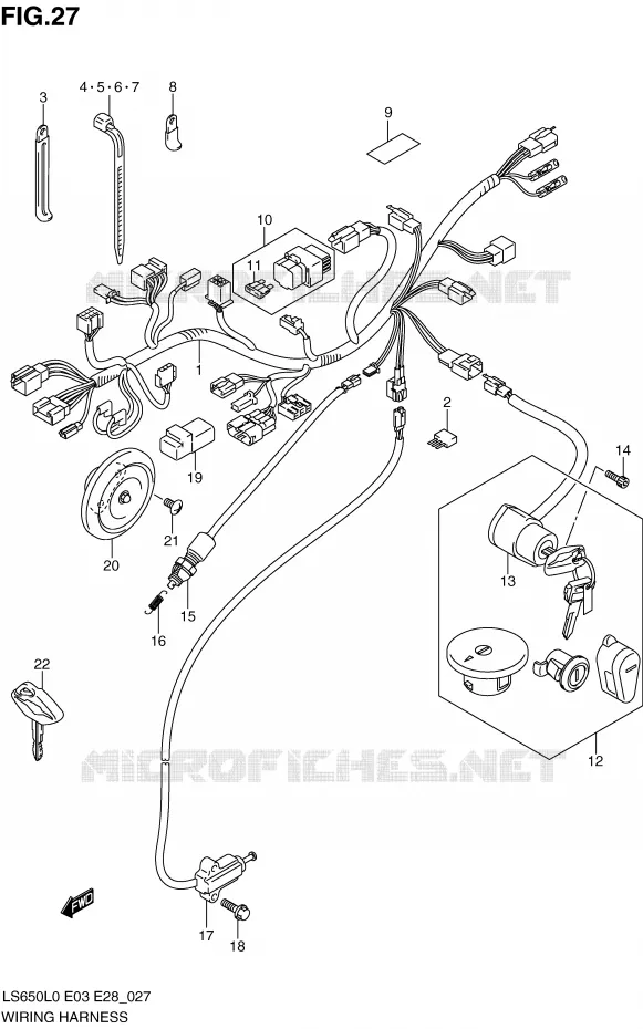 WIRING HARNESS Suzuki MOTO 650 BOULEVARD 2010  LS650L0(E3/E28)