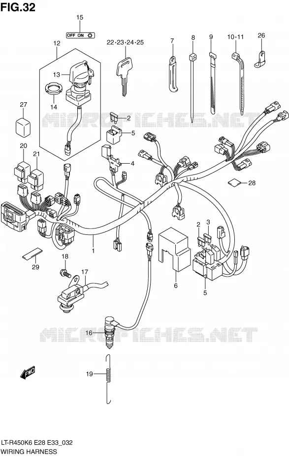 WIRING HARNESS Suzuki QUAD 450 QUADRACER 2007  LT-R450K7(E28/E33)