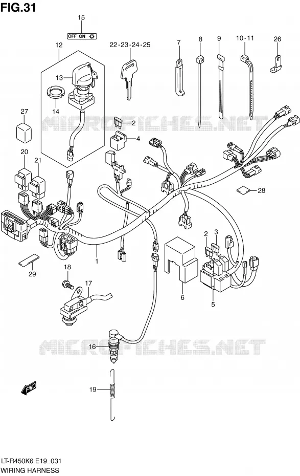 WIRING HARNESS Suzuki QUAD 450 QUADRACER 2008  LT-R450K8(E19)