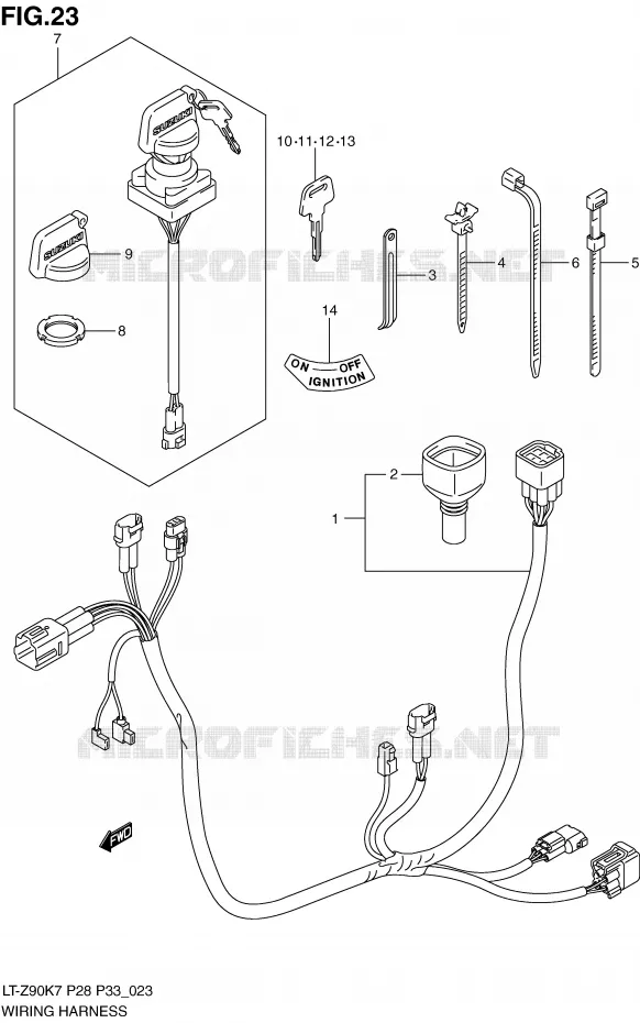 WIRING HARNESS Suzuki QUAD 90 QUADSPORT 2007  LT-Z90K7(P28/P33)
