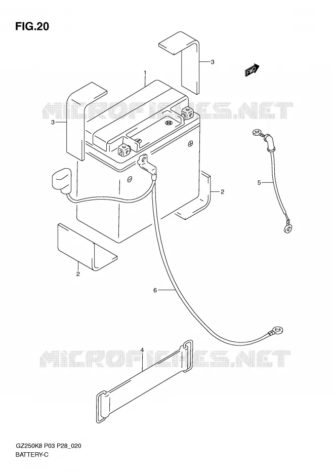 BATTERY Suzuki MOTO 250 MARAUDER 2010  GZ250L0(P3)