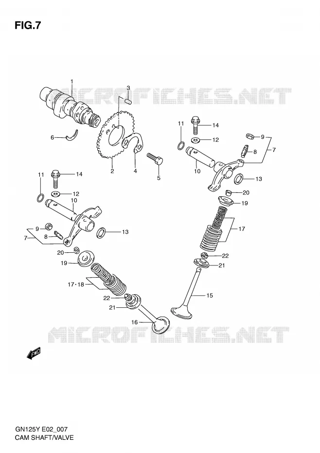CAM SHAFT - VALVE Suzuki MOTO 125 GN 1999  GN125EX(E2)