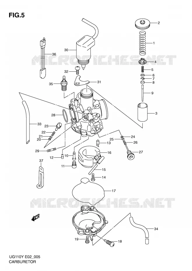 CARBURETOR Suzuki SCOOTER 110 UG 2000  UG110Y(E2)