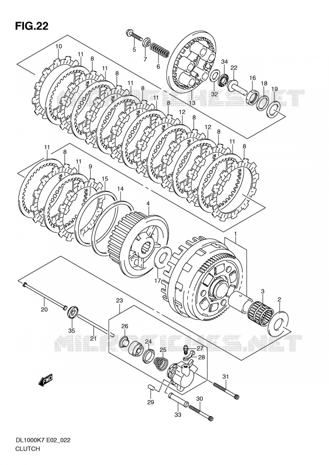 CLUTCH Suzuki MOTO 1000 V-STROM 2010  DL1000L0(P37)