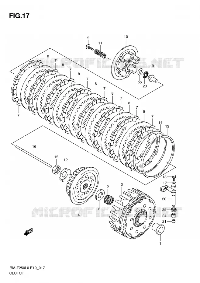 CLUTCH Suzuki MOTO 250 RM-Z 2010  RM-Z250L0(E19)