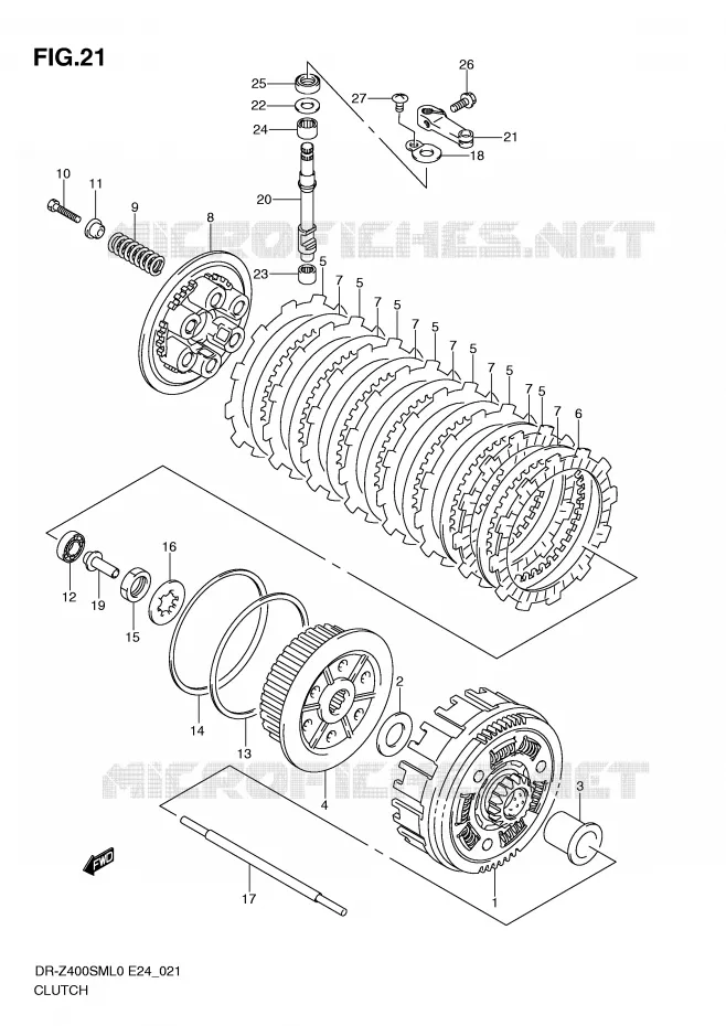 CLUTCH Suzuki MOTO 400 DR-Z 2010  DR-Z400SML0(E24)