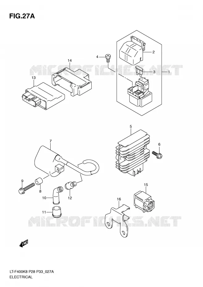 ELECTRICAL (MODEL L0) Suzuki QUAD 400 KINGQUAD 2009  LT-F400K9(P28/P33)
