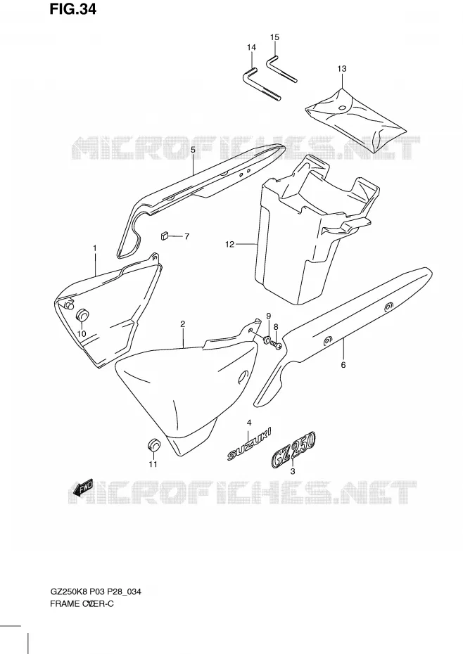 FAIRING (MODEL K8/K9) Suzuki MOTO 250 MARAUDER 2010  GZ250L0(P3)