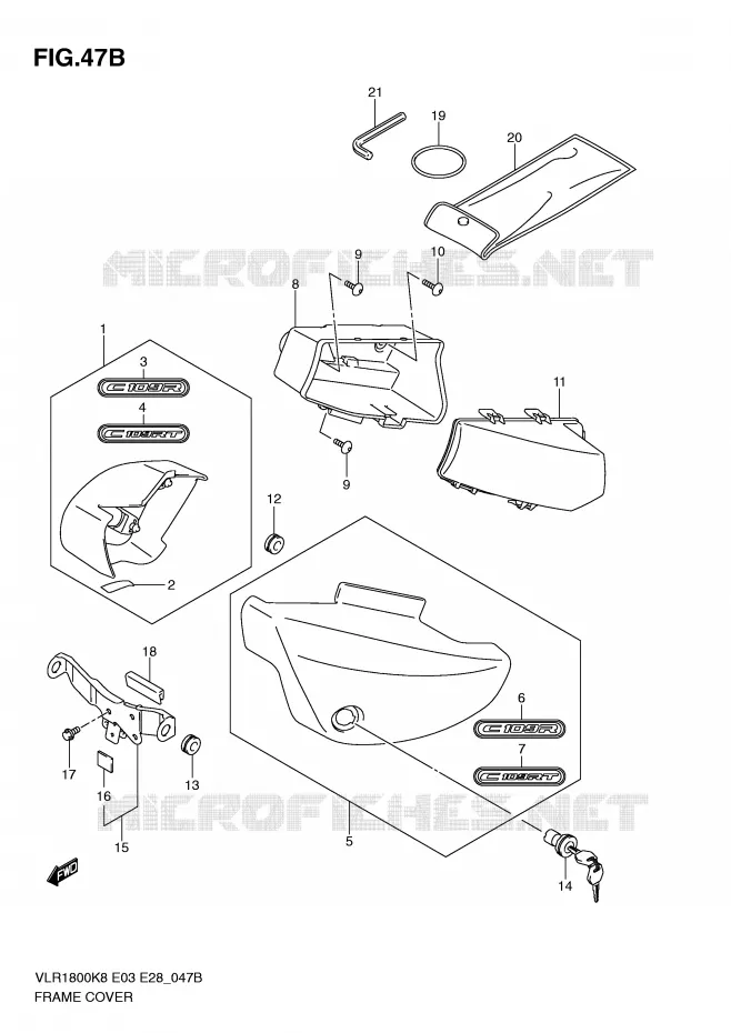 FAIRING (MODEL L0) Suzuki MOTO 1800 BOULEVARD 2010  VLR1800TL0(E3/E28)