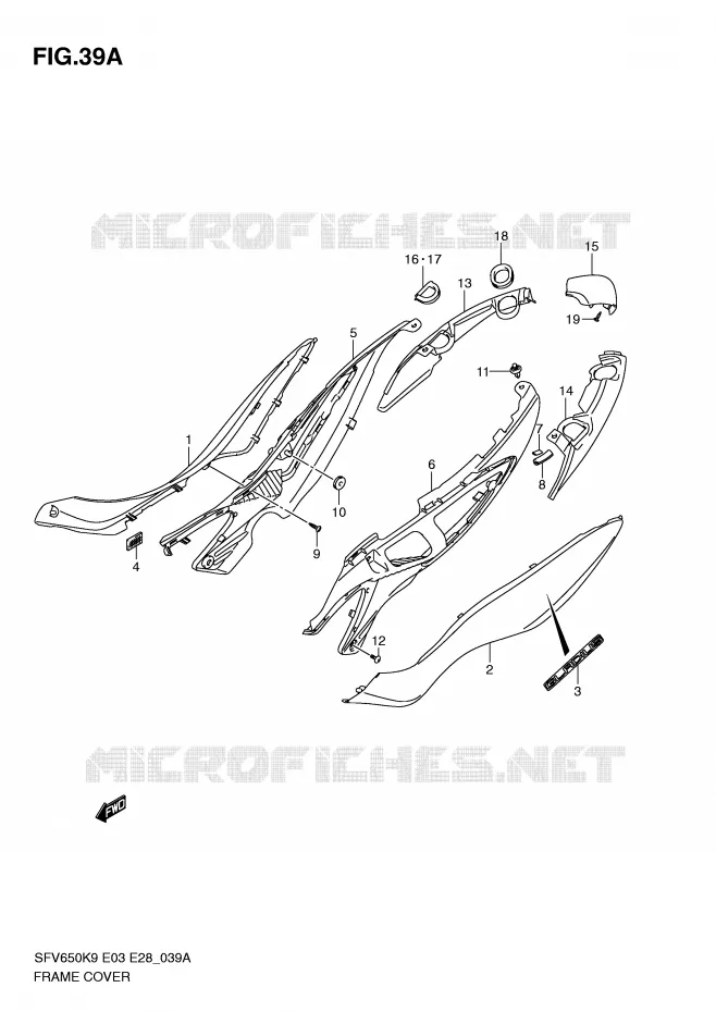 FAIRING (MODEL L0) Suzuki MOTO 650 GLADIUS 2010  SFV650AL0(E3/E28)