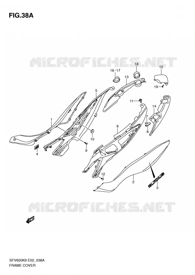 FAIRING (MODEL L0) Suzuki MOTO 650 GLADIUS 2010  SFV650UAL0(E2)