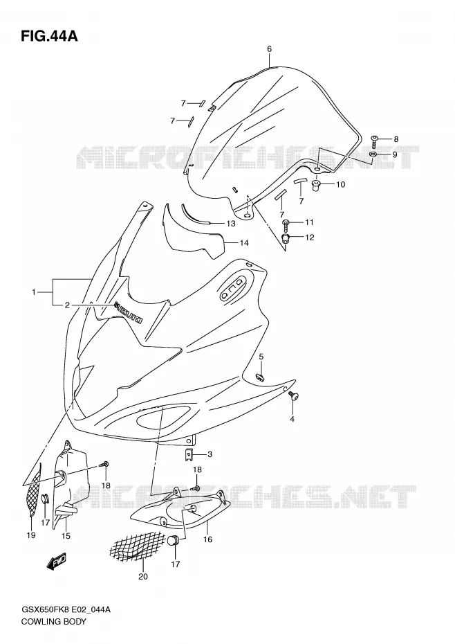 FAIRING (MODEL L0) Suzuki MOTO 650 GSX-F 2009  GSX650FAK9(E2)