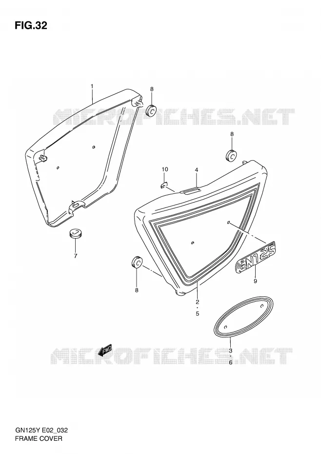 FAIRING (MODEL V/W) Suzuki MOTO 125 GN 1998  GN125W(E4)