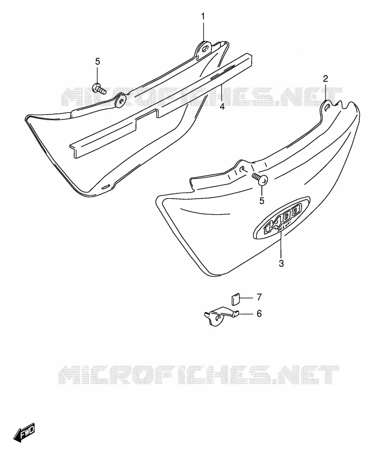 FAIRING (MODEL W/X/Y/K1) Suzuki MOTO 1400 INTRUDER 2000  VS1400GLPY(E2)