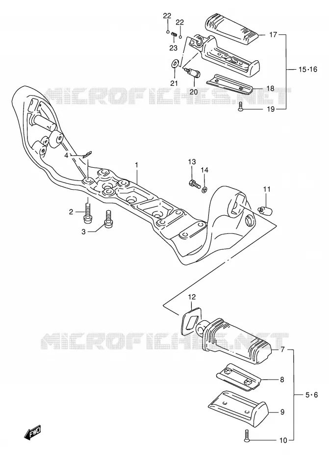 FOOTREST Suzuki MOTO 1400 INTRUDER 1997  VS1400GLPV(E2)