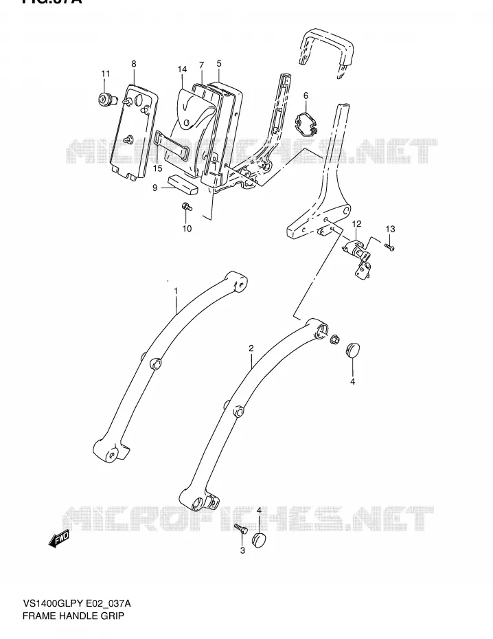 FRAME HANDLE GRIP (MODEL K2/K3) Suzuki MOTO 1400 INTRUDER 1999  VS1400GLPX(E2)