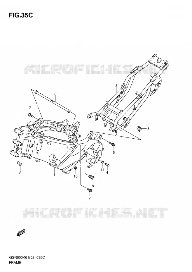 FRAME (MODEL L0) Suzuki MOTO 600 GSR 2010  GSR600AL0(E2)