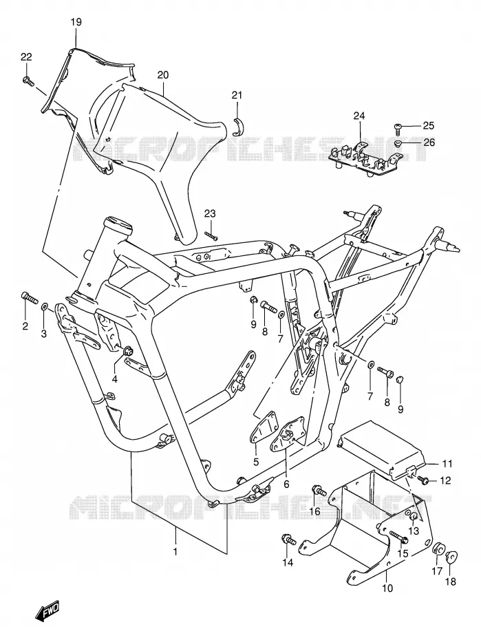 FRAME (MODEL V) Suzuki MOTO 1400 INTRUDER 1998  VS1400GLPW(E2)