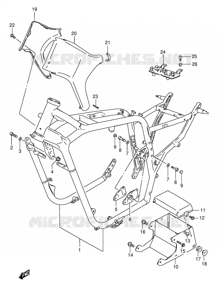 FRAME (MODEL W/X) Suzuki MOTO 1400 INTRUDER 1998  VS1400GLPW(E2)