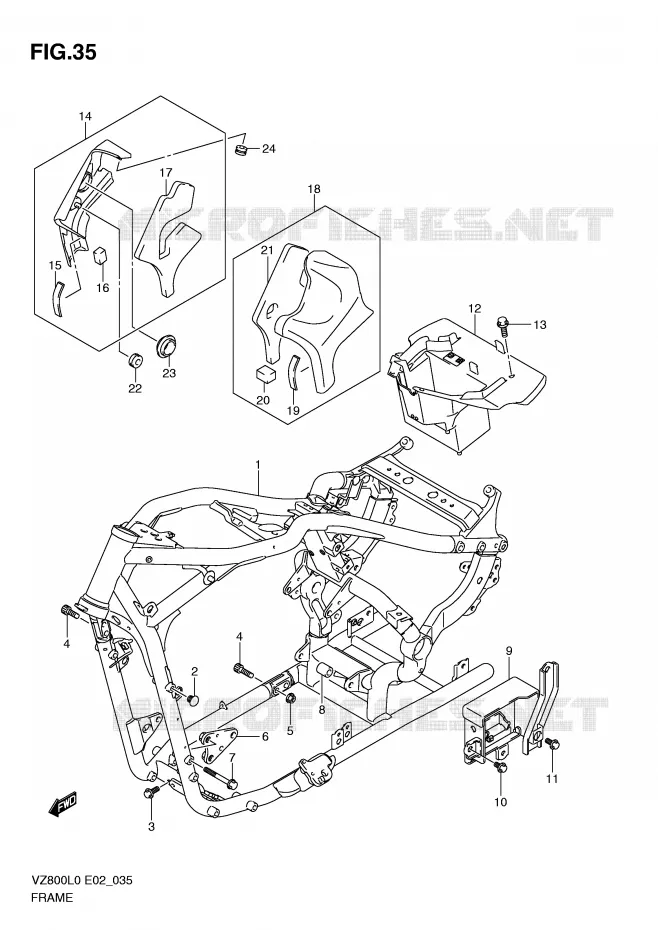 FRAME Suzuki MOTO 800 MARAUDER 2010  VZ800L0(E2)