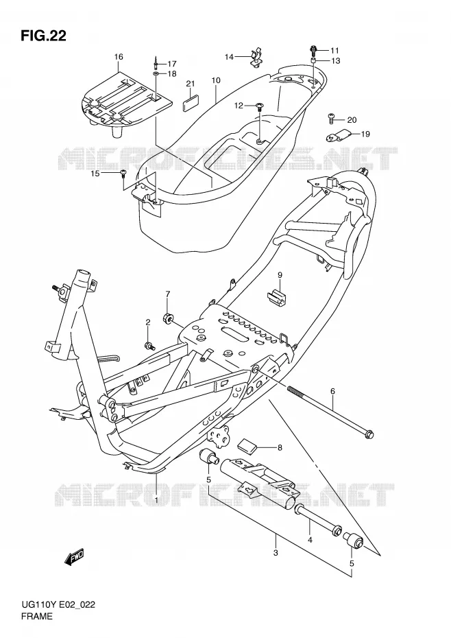 FRAME Suzuki SCOOTER 110 UG 2001  UG110K1(E2)